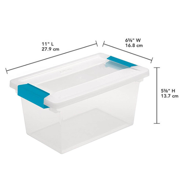 19628604 Medium Clip Box Clear Storage Tote Container with Lid