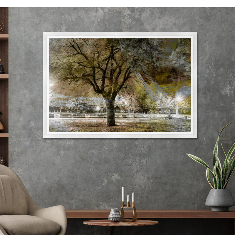Parc en bronze, Cadre blanc, H 35,5 po x l 54,75 po x P 1,5 po