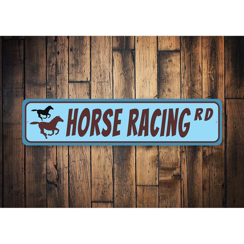 Plaque en aluminium de course de chevaux, H 6 po x l 24 po x P 0,06 po