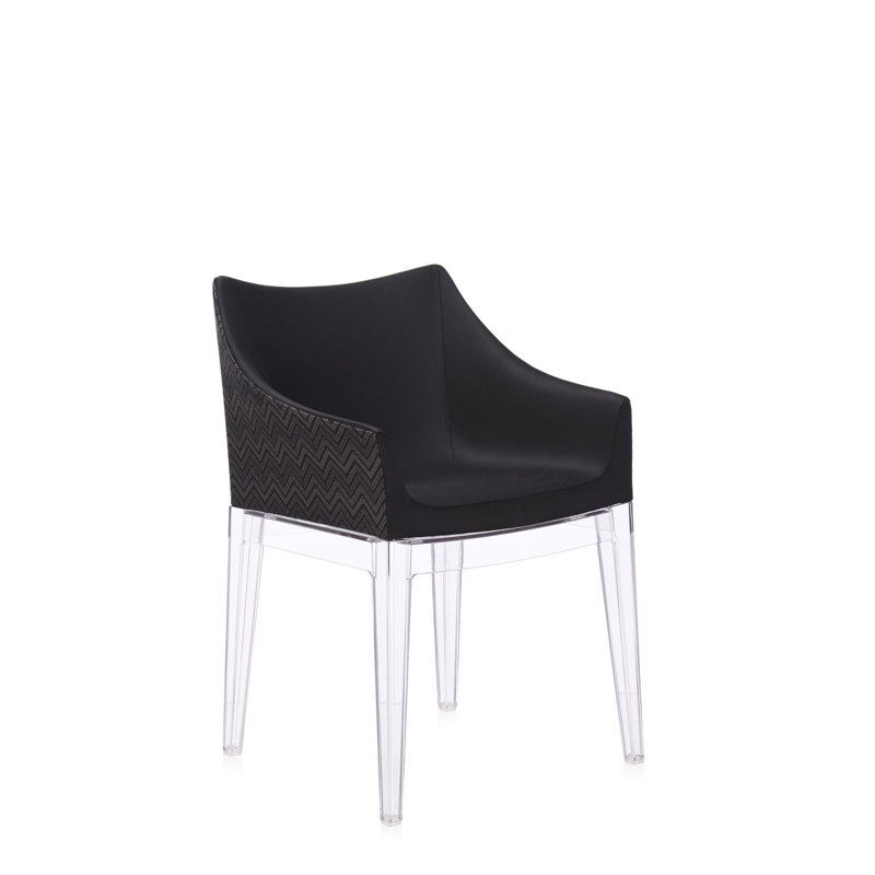 Madame Upholstered Arm Chair, Gray, Transparent