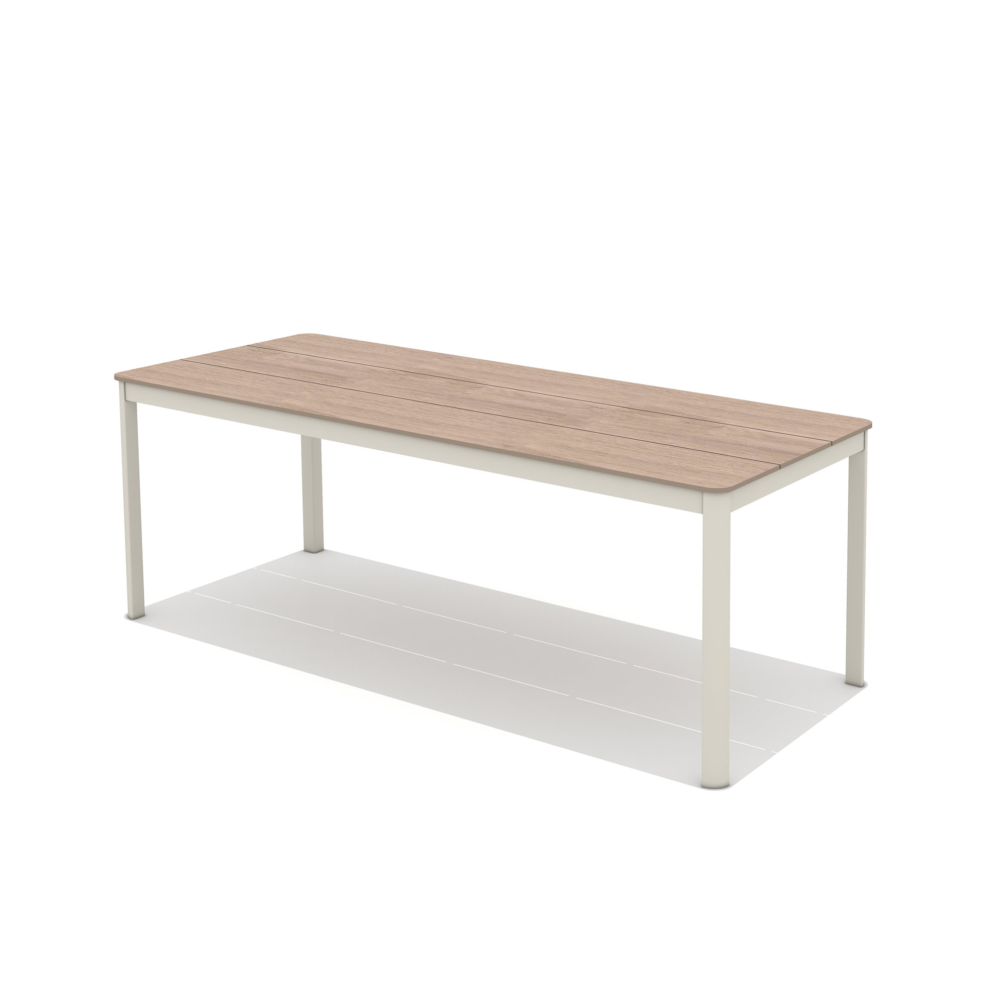 Outdoor Patio Aluminum Rectangular Dining Table, 29.5"H x 81" W x 35" D
