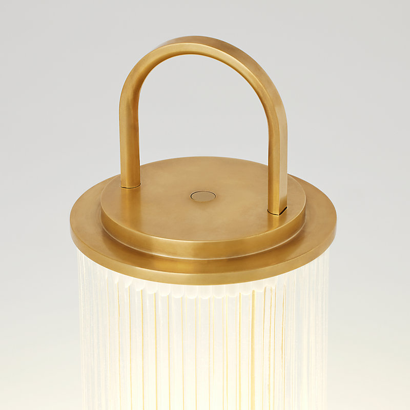 Tawa Accent Rechargeable Table Lamp, Natural Brass