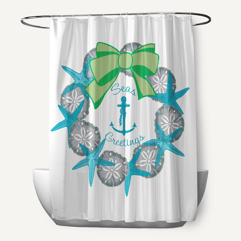 Rideau de douche Seas and Greetings, Turquoise