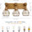 Farmhouse Vanity Light Fixture With Metal Shade And Wood Accents, 3-Light Antique Brass Wall Sconce For Bathroom, Bedroom, And Hallway-699618417-699618422-699618418