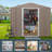 8Ft X 10Ft Outdoor Metal Shed With Foundation, Grey - Strong Galvanized Iron Structure, Window, Punched Vents For Better Airflow, Sliding Doors & Padlock Easy To Build Ventilation, Door, And Anchors-123403585-123403589
