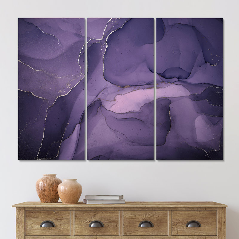 «Mauve et gris», impression sur toile moderne, H 28 po x l 36 po x P 1 po