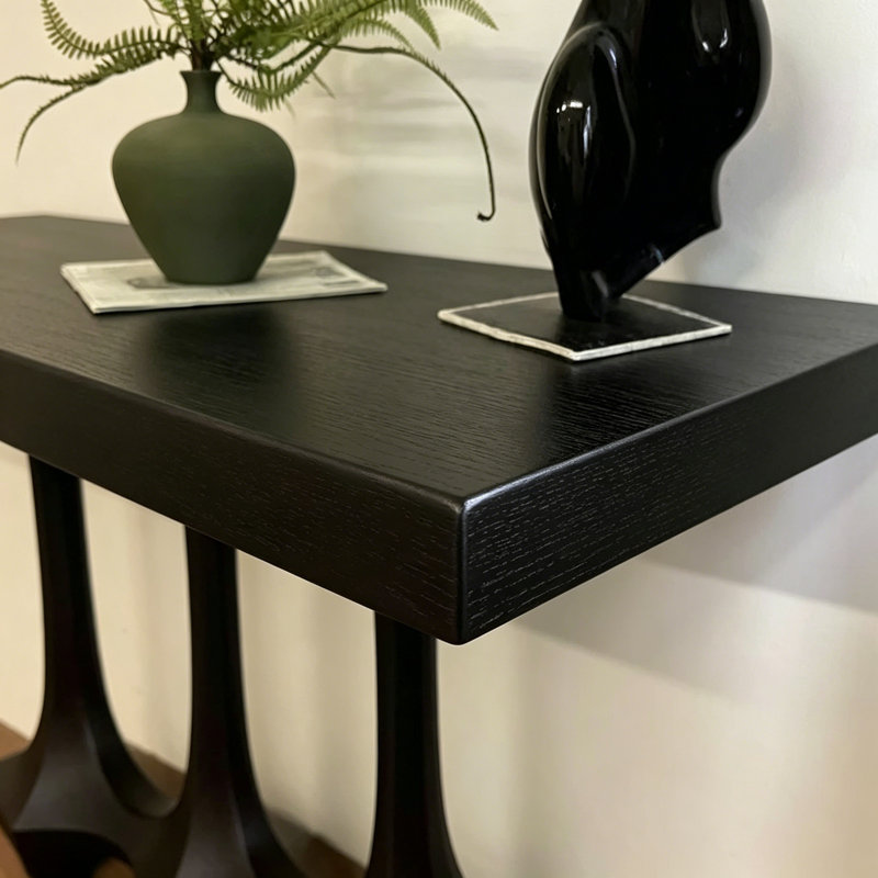 Console Mid-Century en bois massif, H 35,4 po x l 39,4 po x P 15,7 po