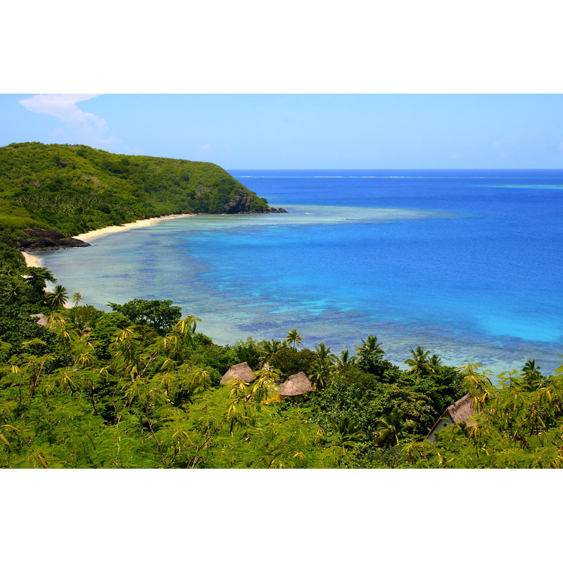 Plage à l'île Fidji Yasawa par Agustavop, H 20 po x l 30 po