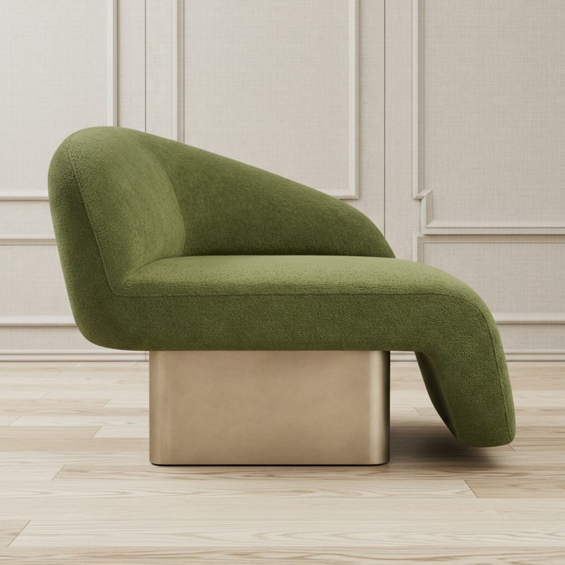 Fauteuil à oreilles Kaia, Left Arm, Green