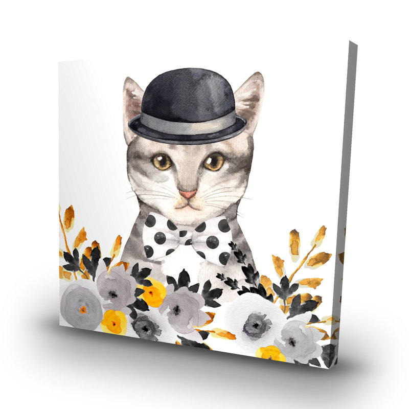 Chic cat - 32"x32" art on canvas