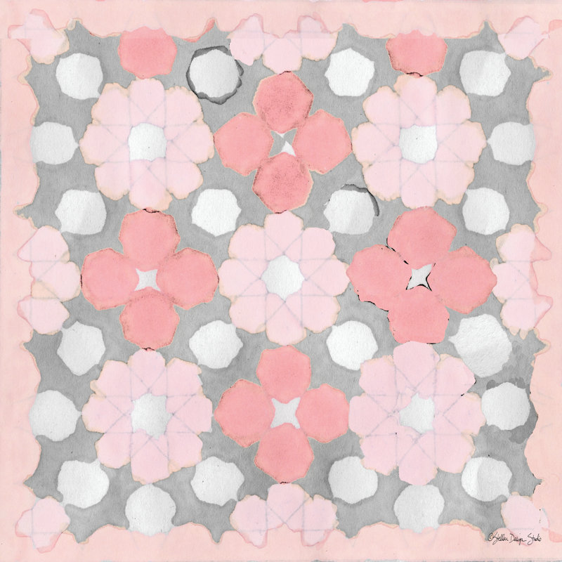 Motif rose et gris par Stellar Design Studio - impression, H 12 po x l 12 po, Toile tendue