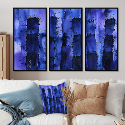 «Cactus Spines Landscape III - Floral Cactus», ensemble d'art mural