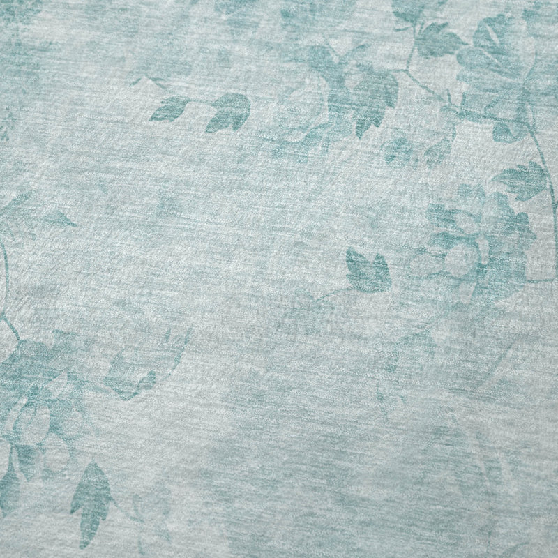 Jeté floral Sherpa ASB724 Addison, Motif floral turquoise