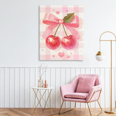 Cerises sur toile vichy rose, design par Creative Studio
