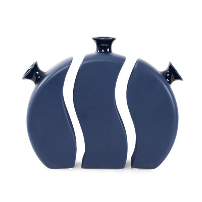 Vase floral bleu 3 pièces