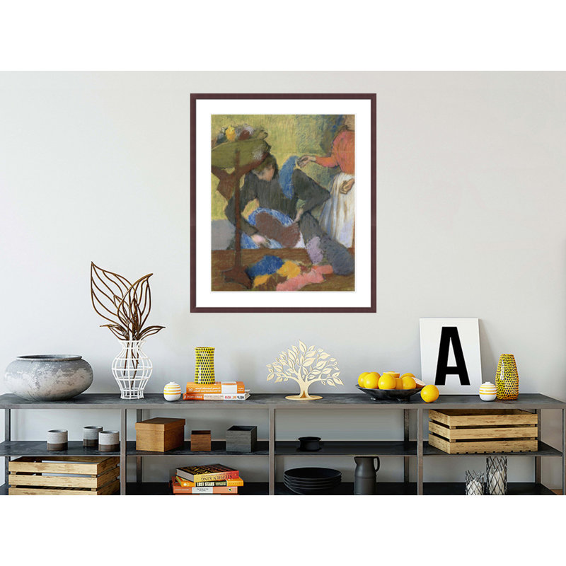 «At the Milliner's» par Edgar Degas, impression giclée encadrée, H 39,48 po x l 33,5 po