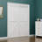80" White K-Shape Paneled Closet Sliding Door with Hardware Kit-99487849