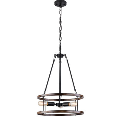 3 - Light Dimmable Lantern Drum Chandelier