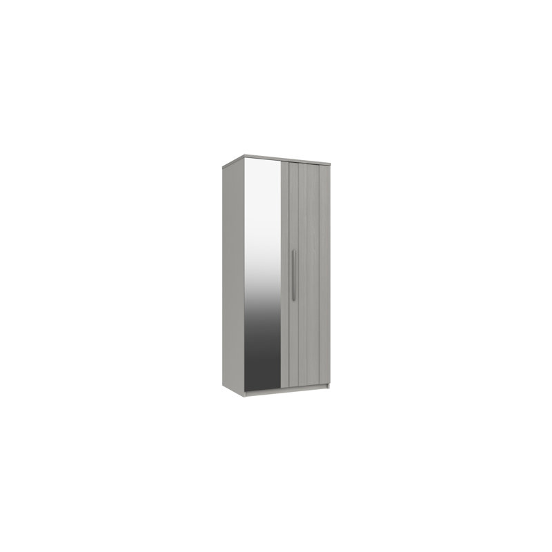 Mcginley 2 Door Manufactured Wood Wardrobe, Light Grey