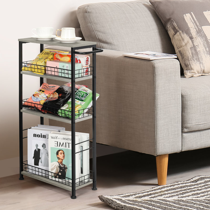 Black 34.56'' H x 16.65'' W Utility Cart, Grey/Black