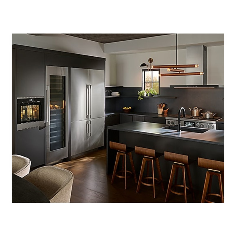24" Wine Column Panel Kit, Contemporary, Silver Stainless
