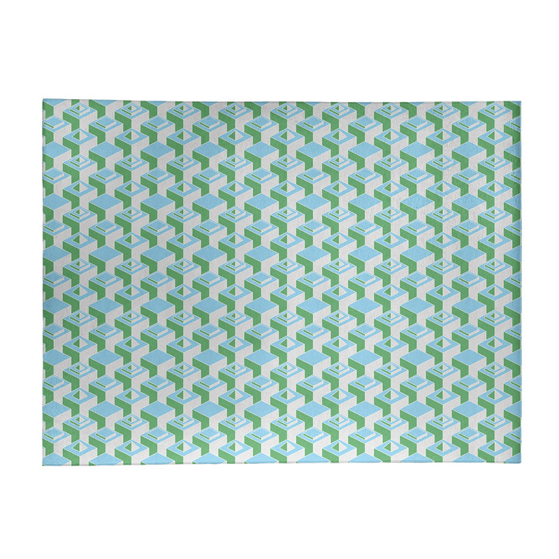 Tapis bleu/vert/gris clair skyscrapers light, Rectangle 5 pi x 7 pi