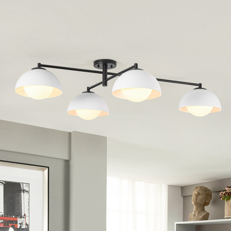 Plafonnier semi-encastré scandinave 4 lumières