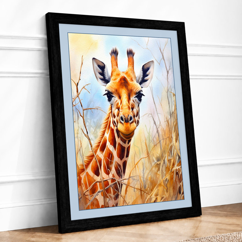 Golden Giraffe Boho 1 Piece Single Picture Frame Wall Art, A1 - 84.1 x 59.4 cm, Black