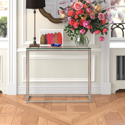 Shreya Glass Top Console Table