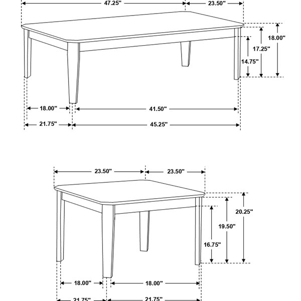 George Oliver Dark Brown 3 Coffee Table Including One And Two Side ...