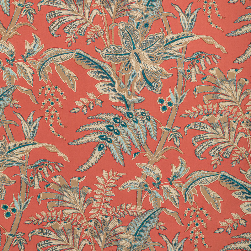 Seychelles 100% Cotton Performance Fabric, Coral