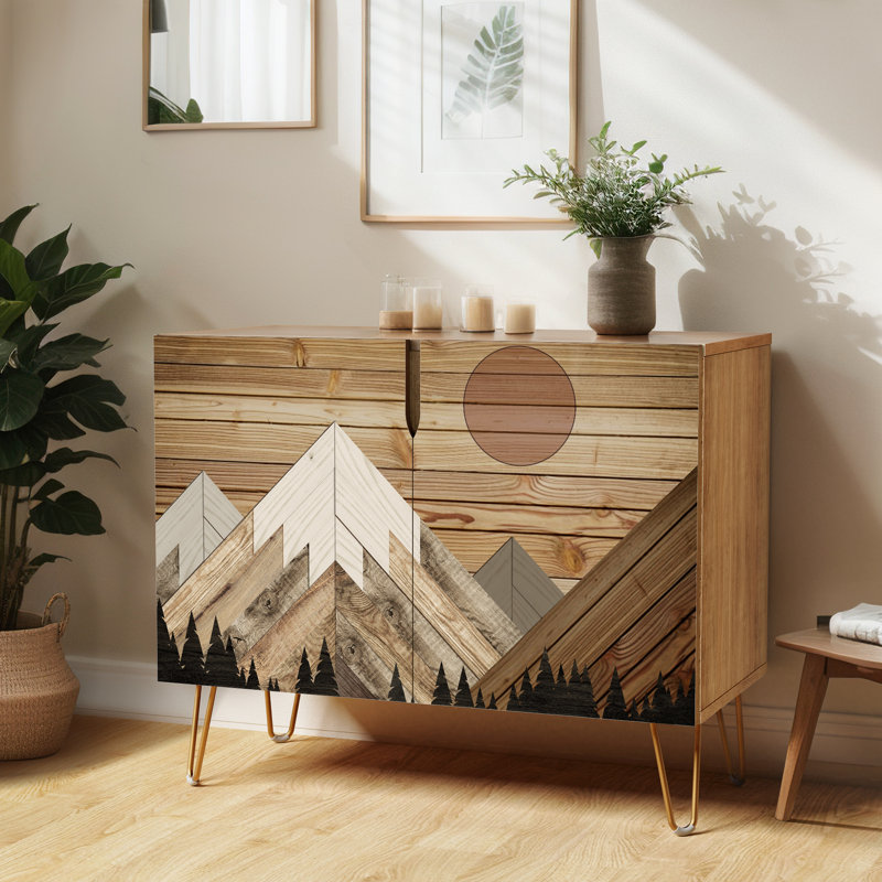 35'' Sideboard, Abstract Mountain Brown