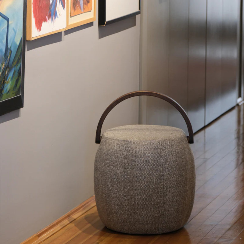 Bakrac Round Pouf, Gray
