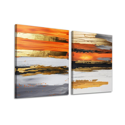 2 Piece Wrapped Canvas Wall Art