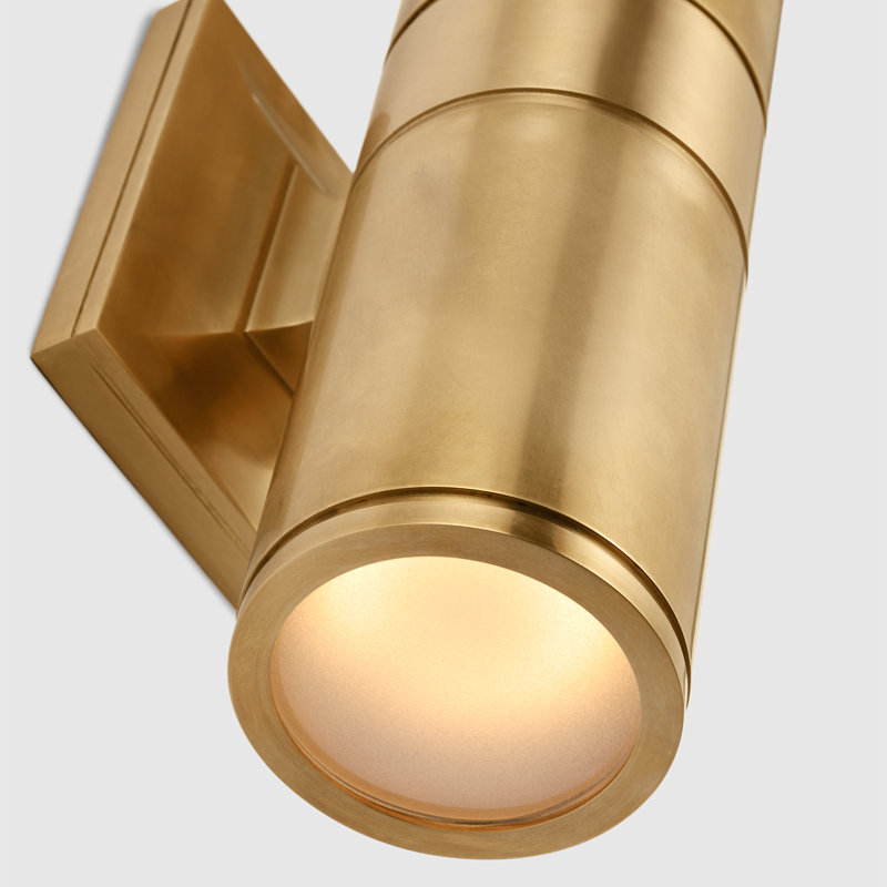 Provo - Light LED Outdoor Armed Sconce, Polished Nickel, 14" H x 4.5" W x 5.75" D, Polished Nickel