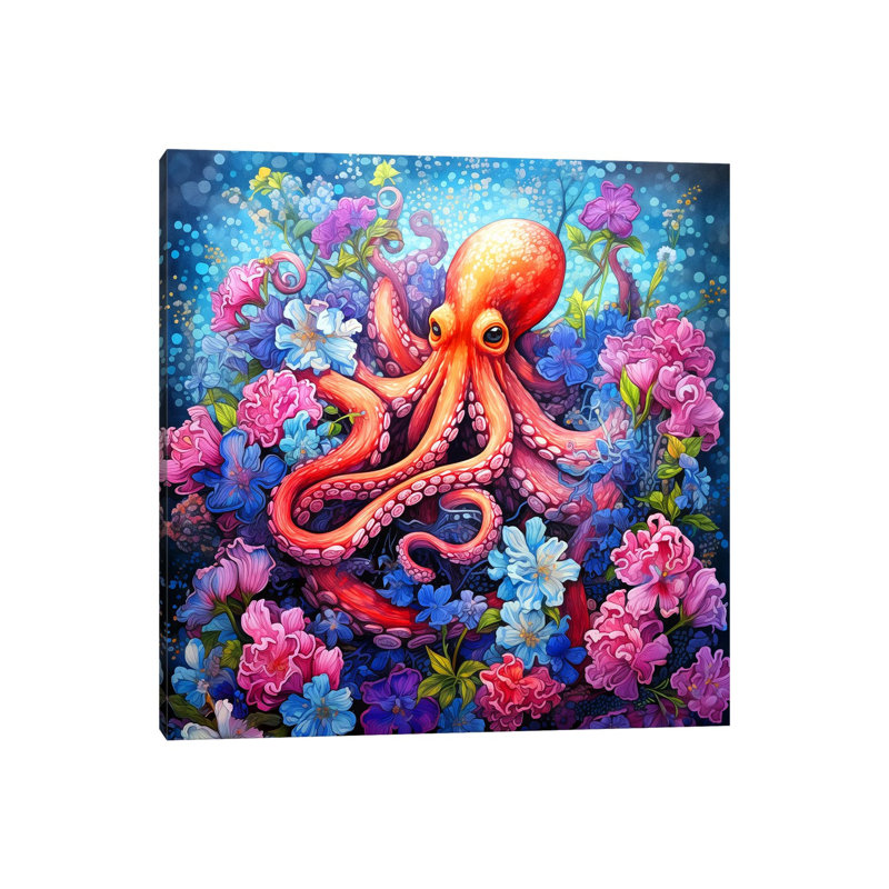 Octopus Garden, Canvas, 12" H x 12" W x 0.75" D