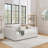 Daybed with trundle - upholstered sofa bed, vertical stripes, linen fabric-1149676572-1149676571
