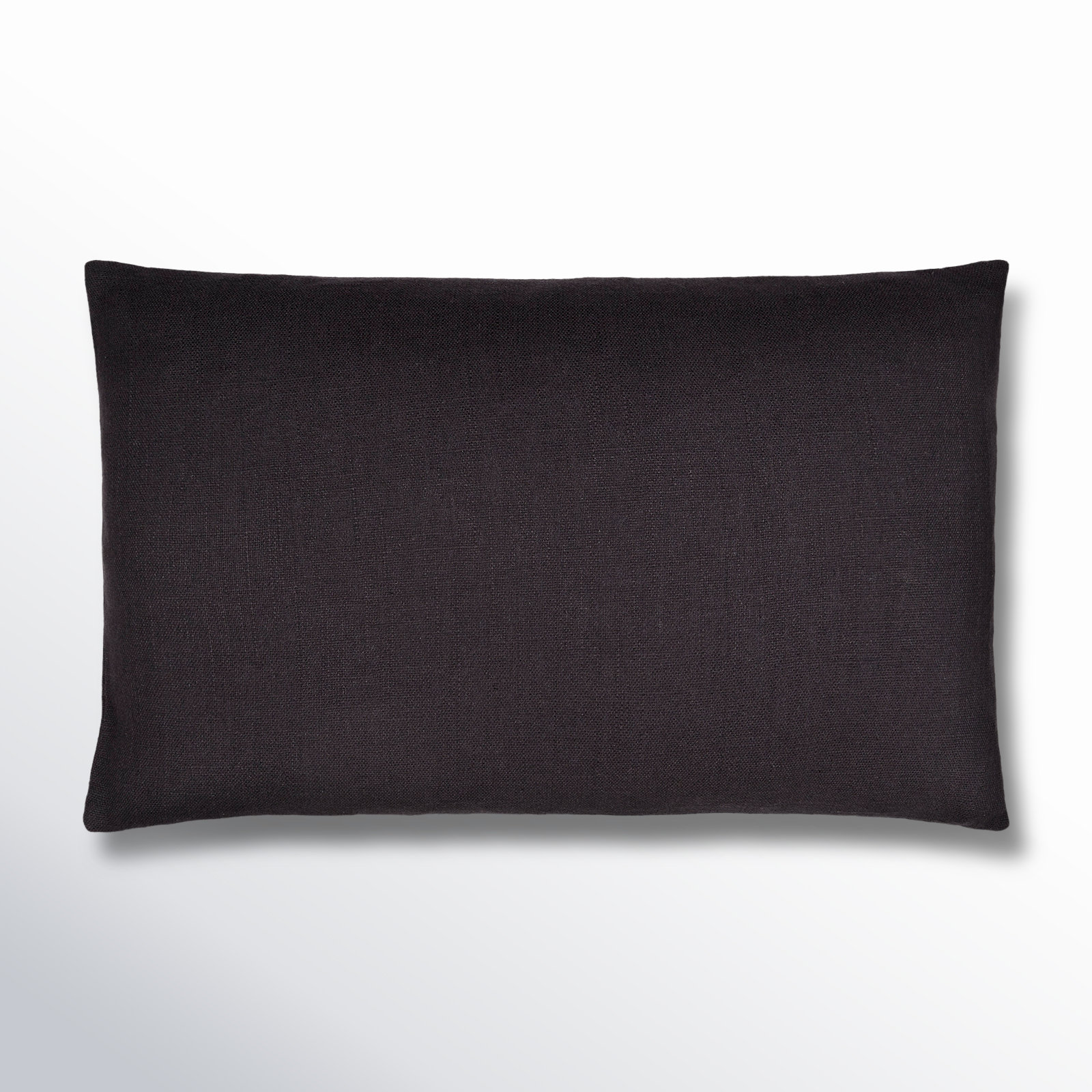 Laurette Cotton Lumbar Pillow Cover, Down, Black