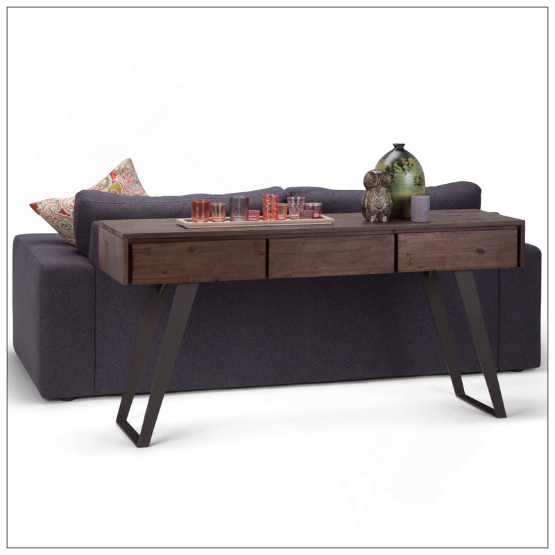 Lowry - Console canapé - Brun anthracite patiné, Marron foncé