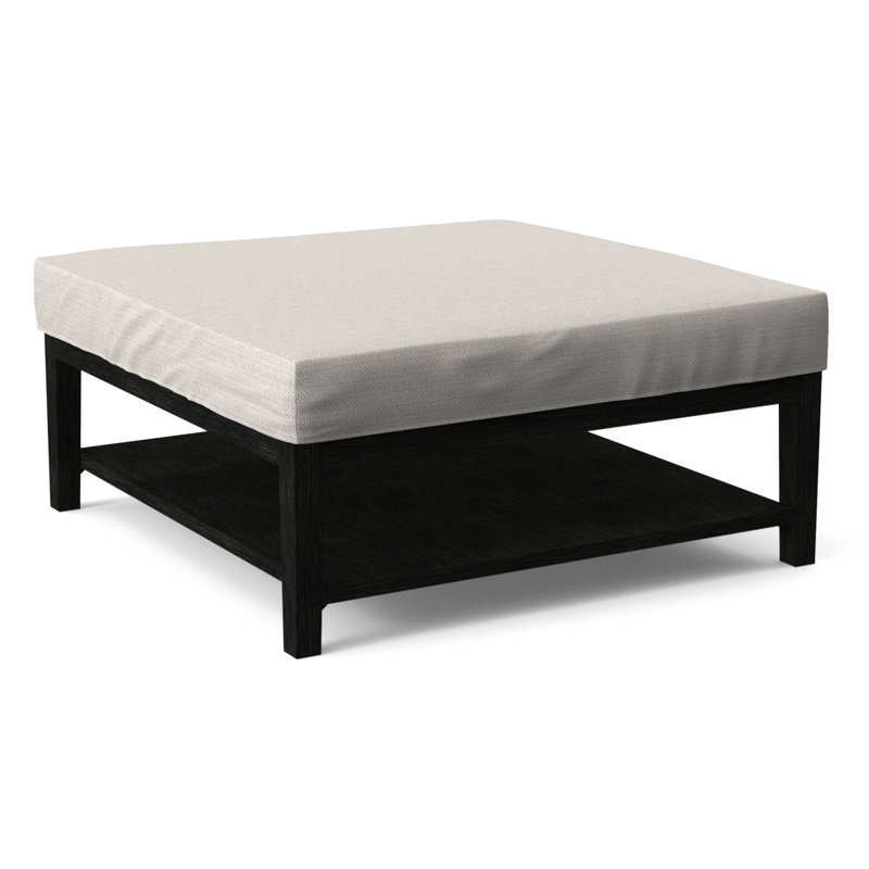 Hammond Square Ottoman, Antique Black Finish, Gray Sugar Performance; 0863-84