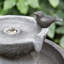 26"H 2-Tiered Birdbath Polyresin Outdoor Fountain with Birds, Pump and LED Light (KD)