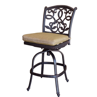 Byrge Metal Outdoor Stool with Cushion