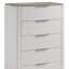 Collection de chambre à coucher grand luxe Monaco avec finition blanche ultrabrillante, accents de marbre gris et éclairage à DEL intégré-130531700-130531702