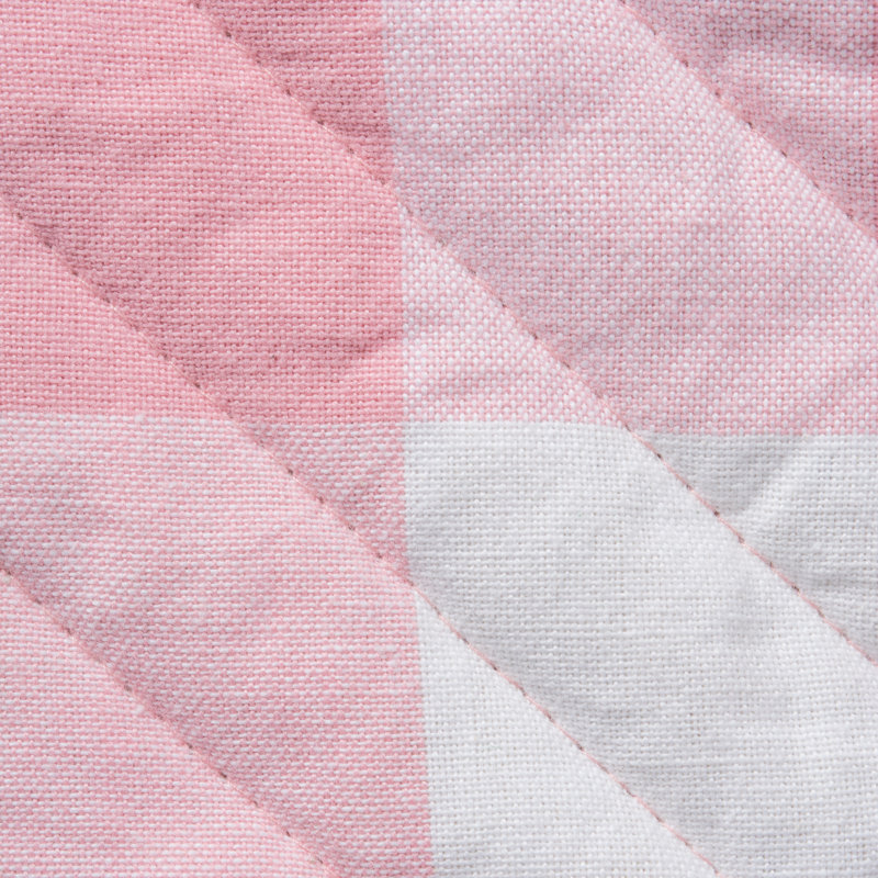 Gracie Oaks Wolsingham Gingham Cotton Oven Mitt Set, Pink