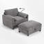 Fauteuil d'appoint rembourré avec repose-pieds avec rangement-343178779