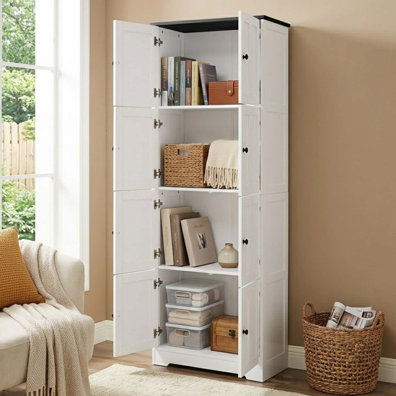 Armoire de rangement simple en bois manufacturé Denoncourt (H 72,41 po x l 24,01 po x P 12,81 po), Blanc
