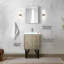Meuble-lavabo rustique de 61 cm de large pour salle de bain, comptoir en quartz blanc, robinet en métal et miroir de 46 cm - Surface résistante aux rayures et aux taches pour une durabilité accrue.