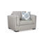 Fauteuil surdimensionné avec accoudoirs avec traversin Marcy, polyester gris étain