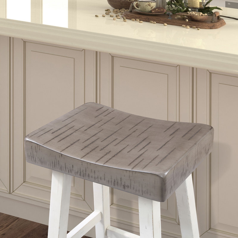Tabourets Armantine, ensemble de 2, Gris / Blanc, Tabouret de bar (siège d'une hauteur de 31 po)