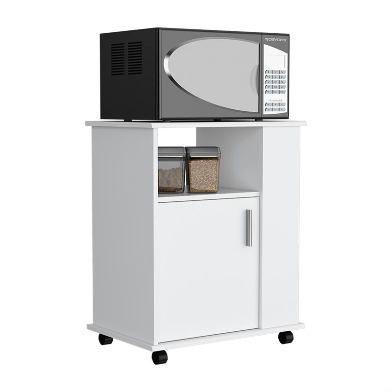 Kitchen Cart Newark, Three Side Shelves, White
